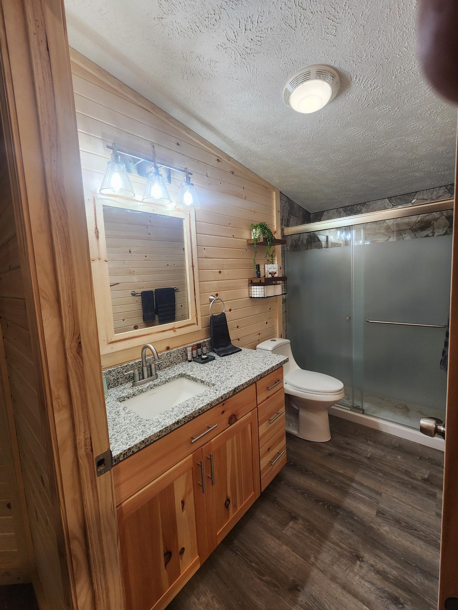 Vanity with Granite Sink & Mirror